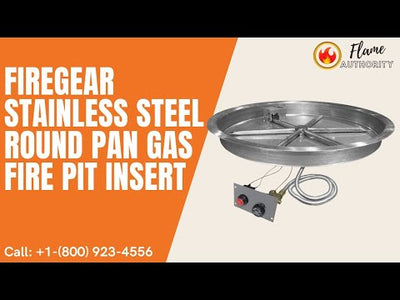 Firegear 33" Stainless Steel Round Pan Gas Fire Pit Insert FPB-33RBSTMSI-N