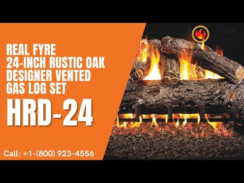 Real Fyre 24-inch Rustic Oak Designer Vented Gas Log Set - HRD-24