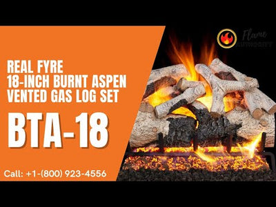 Real Fyre 18-inch Burnt Aspen Vented Gas Log Set - BTA-18