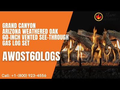 Grand Canyon Arizona Weathered Oak 60-inch Vented See-Through Gas Log Set AWOST60LOGS