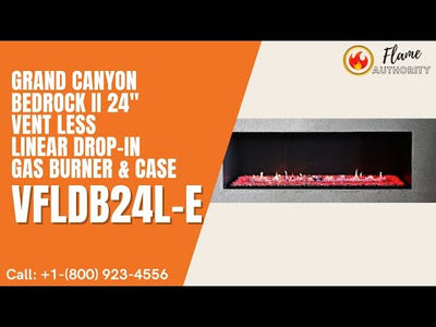 Grand Canyon Bedrock II 24" Vent Less Linear Drop-In Gas Burner & Case VFLDB24L-E