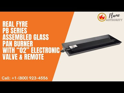 Real Fyre PB Series 18/20-inches Assembled Glass Pan Burner with “02” Electronic Valve & Remote PB-18/20-02