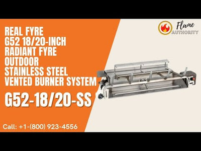 Real Fyre G52 18/20-Inch Radiant Fyre Outdoor Stainless Steel Vented Burner System G52-18/20-SS