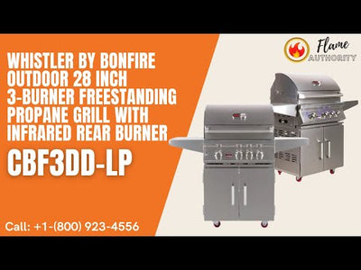 Whistler by Bonfire Outdoor 28 inch 3-Burner Freestanding Propane Grill with Infrared Rear Burner CBF3DD-LP