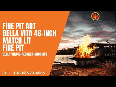 Fire Pit Art Bella Vita 46-inch Match Lit Fire Pit - Bella Vita46-PENTA24-200K BTU