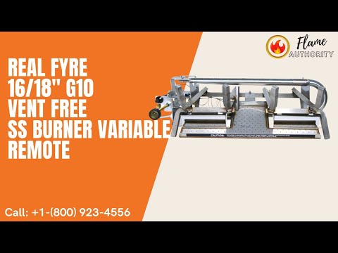 Real Fyre 16/18" G10 Vent Free SS Burner Variable Remote G10-16/18-15-SS