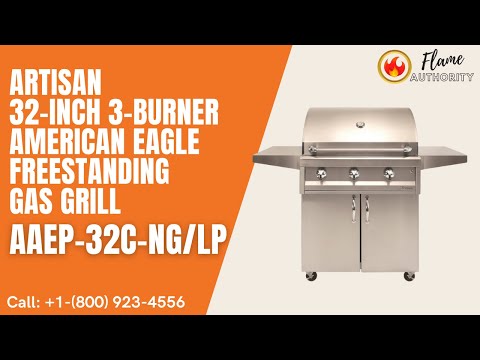 Artisan 32-Inch 3-Burner American Eagle Freestanding Gas Grill AAEP-32C-NG/LP