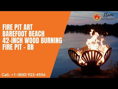 Fire Pit Art Barefoot Beach 42-inch Wood Burning Fire Pit - BB