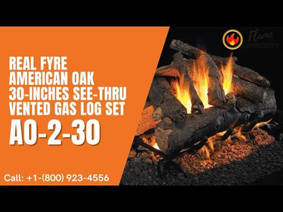 Real Fyre American Oak 30-inches See-Thru Vented Gas Log Set AO-2-30