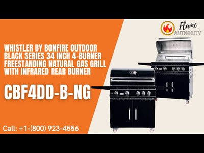 Whistler by Bonfire Outdoor Black Series 34 inch 4-Burner Freestanding Natural Gas Grill with Infrared Rear Burner CBF4DD-B-NG
