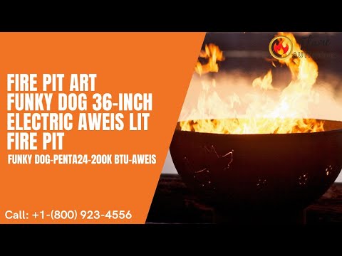 Fire Pit Art Funky Dog 36-inch Electric AWEIS Lit Fire Pit - Funky Dog-PENTA24-200K BTU-AWEIS