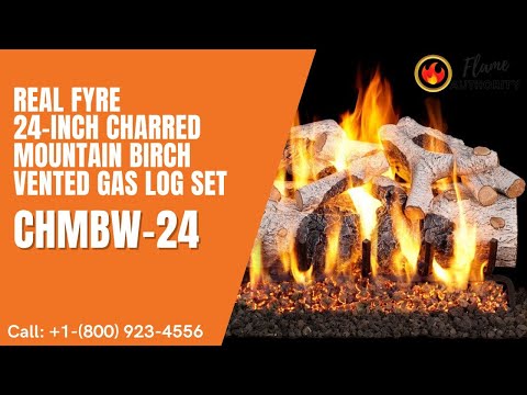 Real Fyre 24-inch Charred Mountain Birch Vented Gas Log Set - CHMBW-24