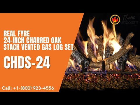 Real Fyre 24-inch Charred Oak Stack Vented Gas Log Set - CHDS-24