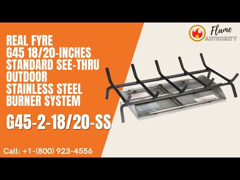 Real Fyre G45 18/20-inches Standard See-Thru Outdoor Stainless Steel Burner System G45-2-18/20-SS