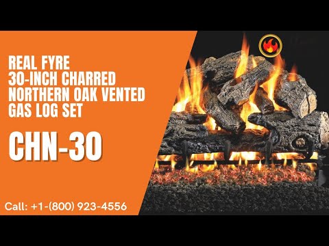 Real Fyre 30-inch Charred Northern Oak Vented Gas Log Set - CHN-30