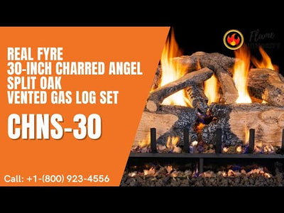 Real Fyre 30-inch Charred Angel Split Oak Vented Gas Log Set - CHNS-30