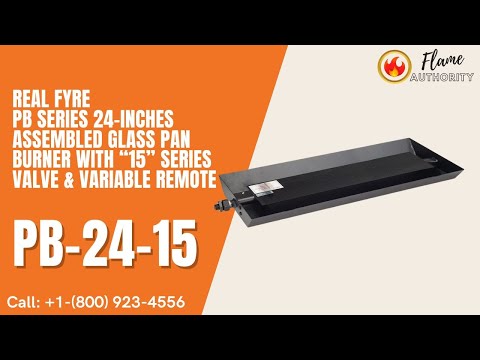 Real Fyre PB Series 24-inches Assembled Glass Pan Burner with “15” Series Valve & Variable Remote PB-24-15