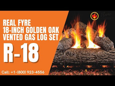 Real Fyre 18-inch Golden Oak Vented Gas Log Set - R-18
