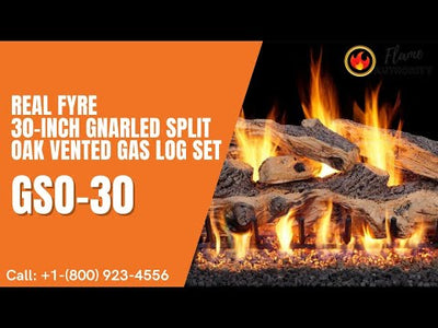 Real Fyre 30-inch Gnarled Split Oak Vented Gas Log Set - GSO-30