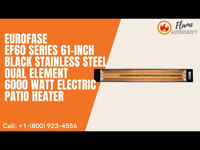 Eurofase EF60 Series 61-inch Black Stainless Steel Dual Element 6000 Watt Electric Patio Heater
