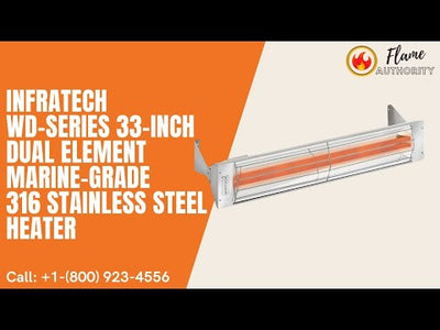 Infratech WD-Series 33-inch Dual Element Marine-Grade 316 Stainless Steel Heater