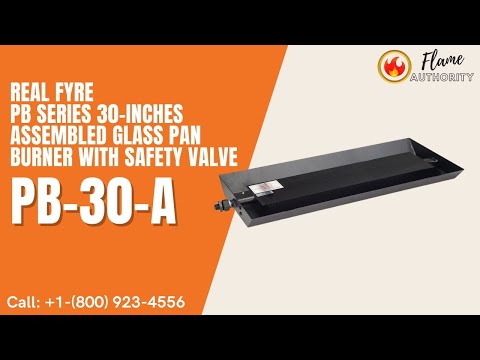 Real Fyre PB Series 30-inches Assembled Glass Pan Burner with Safety Valve PB-30-A