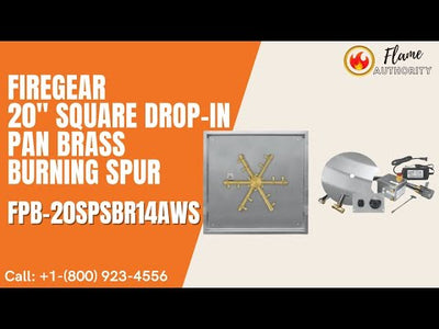 Firegear 20" Square Drop-In Pan Brass Burning Spur FPB-20SPSBR14AWS