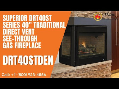 Superior DRT40ST Series 40" Traditional Direct Vent See-Through Gas Fireplace DRT40STDEN
