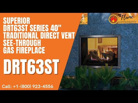 Superior DRT63ST Series 40" Traditional Direct Vent See-Through Gas Fireplace DRT63ST