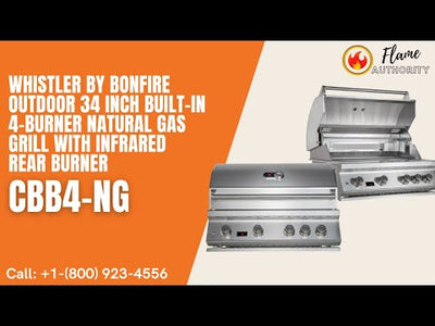 Whistler by Bonfire Outdoor 34 inch Built-In 4-Burner Natural Gas Grill with Infrared Rear Burner CBB4-NG