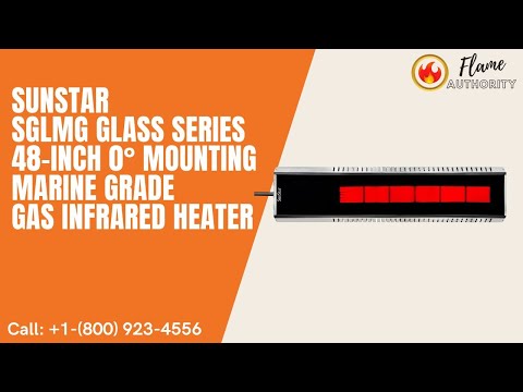 SunStar SGLMG Glass Series 48-inch 0° Mounting Marine Grade Gas Infrared Heater - MGL0