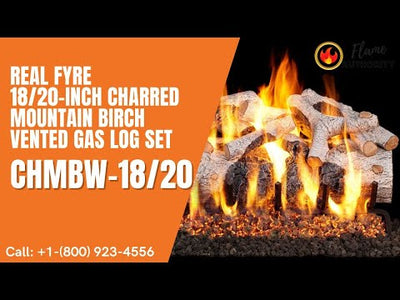 Real Fyre 18/20-inch Charred Mountain Birch Vented Gas Log Set - CHMBW-18/20