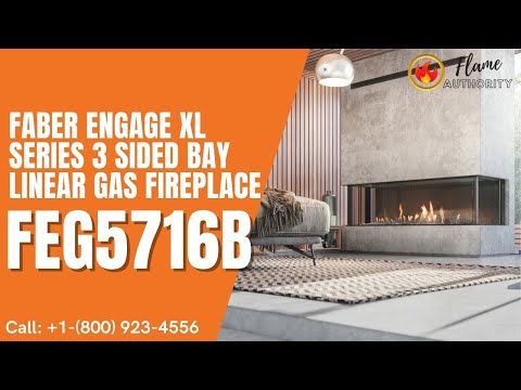 Faber ENGAGE XL Series 3 Sided Bay Linear Gas Fireplace - FEG5716B
