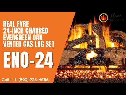 Real Fyre 24-inch Charred Evergreen Oak Vented Gas Log Set - ENO-24