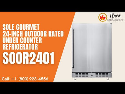 Sole Gourmet 24-inch Outdoor Rated Under Counter Refrigerator SOOR2401