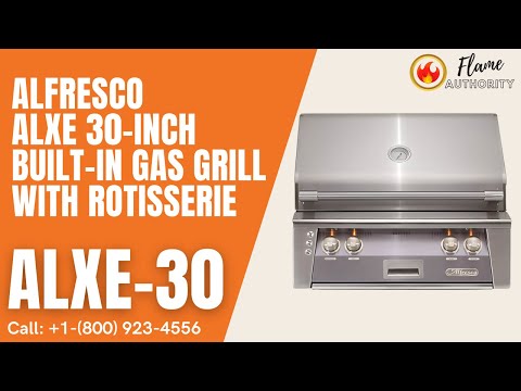Alfresco ALXE 30-Inch Built-In Gas Grill with Rotisserie