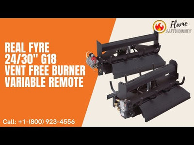 Real Fyre 24/30" G18 Vent Free Burner Variable Remote G18-24/30-15