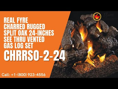 Real Fyre Charred Rugged Split Oak 24-inches See Thru Vented Gas Log Set CHRRSO-2-24