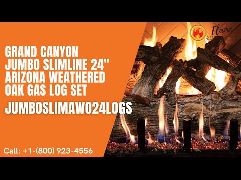 Grand Canyon Jumbo Slimline 24" Arizona Weathered Oak Gas Log Set JUMBOSLIMAWO24LOGS