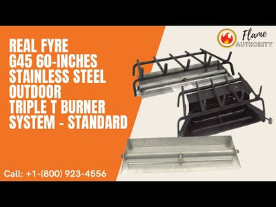 Real Fyre G45 60-inches Stainless Steel Outdoor Triple T Burner System - Standard G45-60-SS