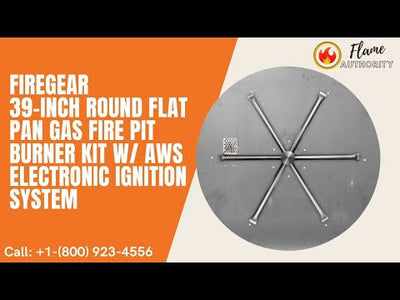 Firegear 39-inch Round Flat Pan Gas Fire Pit Burner Kit w/ AWS Electronic Ignition System