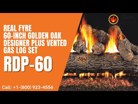 Real Fyre 60-inch Golden Oak Designer Plus Vented Gas Log Set - RDP-60