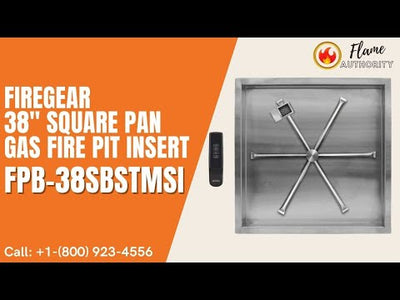 Firegear 38" Square Pan Gas Fire Pit Insert FPB-38SBSTMSI-N