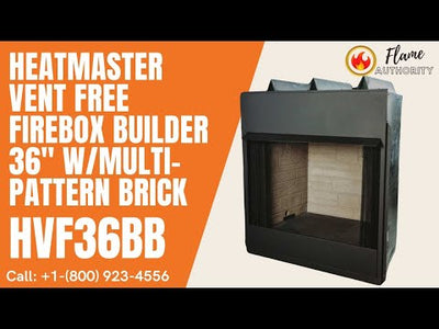 Heatmaster Vent Free Firebox Builder 36" w/Multi-pattern Brick HVF36BB