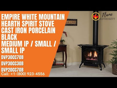 Empire White Mountain Hearth Spirit Stove Cast Iron Porcelain Black Small DVP30CC30B