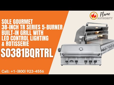 Sole Gourmet 38-inch TR Series 5-Burner Built-In Grill with LED Control Lighting & Rotisserie