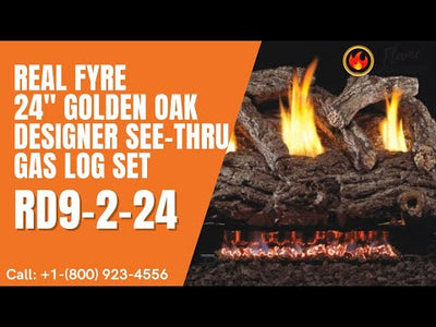 Real Fyre 24" Golden Oak Designer See-Thru Gas Log Set RD9-2-24