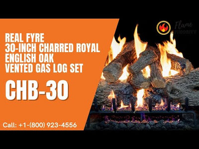 Real Fyre 30-inch Charred Royal English Oak Vented Gas Log Set - CHB-30