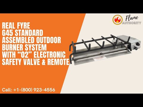 Real Fyre G45 16/19-inches Standard Assembled Outdoor Burner System with “02” Electronic Safety Valve & Remote G45-16/19-02-SS