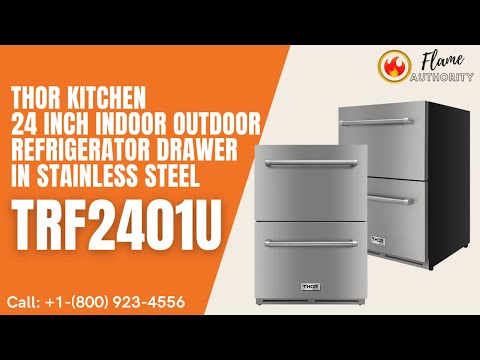 Thor Kitchen 24 Inch Indoor Outdoor Refrigerator Drawer in Stainless Steel TRF2401U